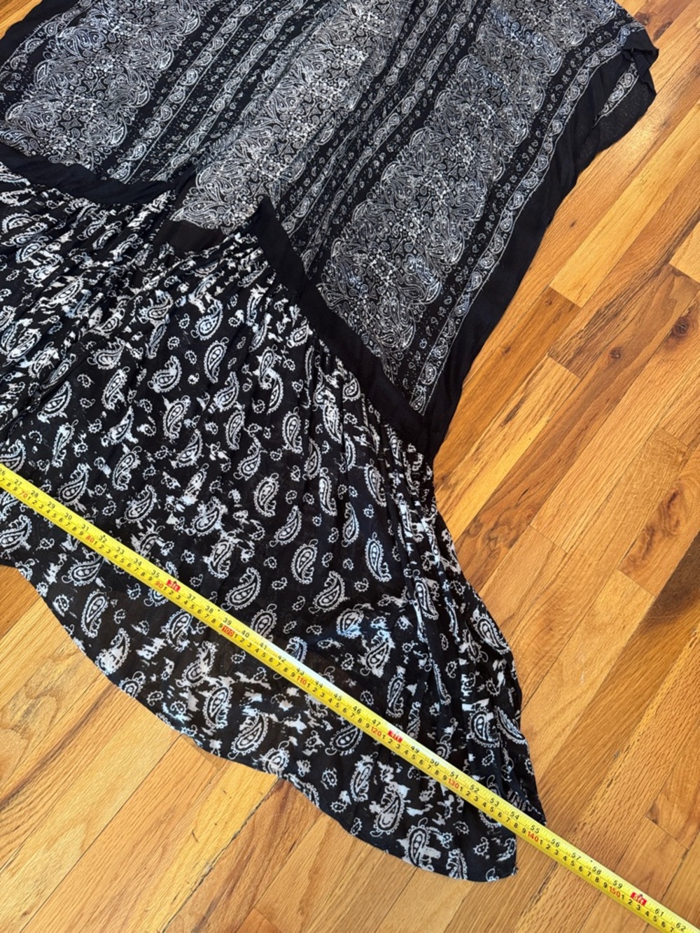 Three Bird Nest Black & White Paisley Kimono Duster one size - Picture 14 of 16